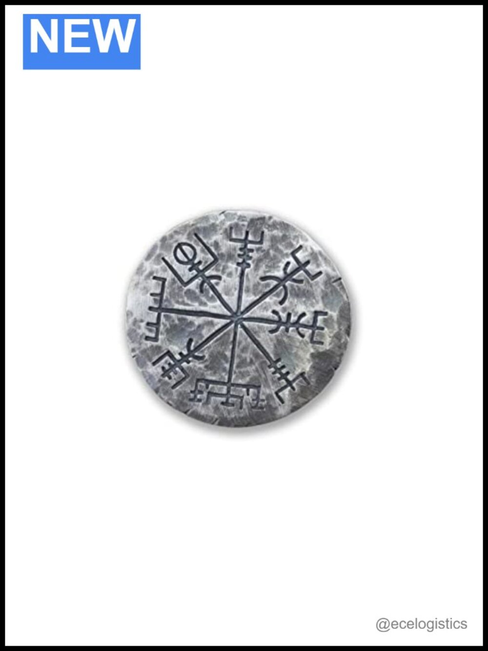 925 Silver Men's Compass Pocket Coin